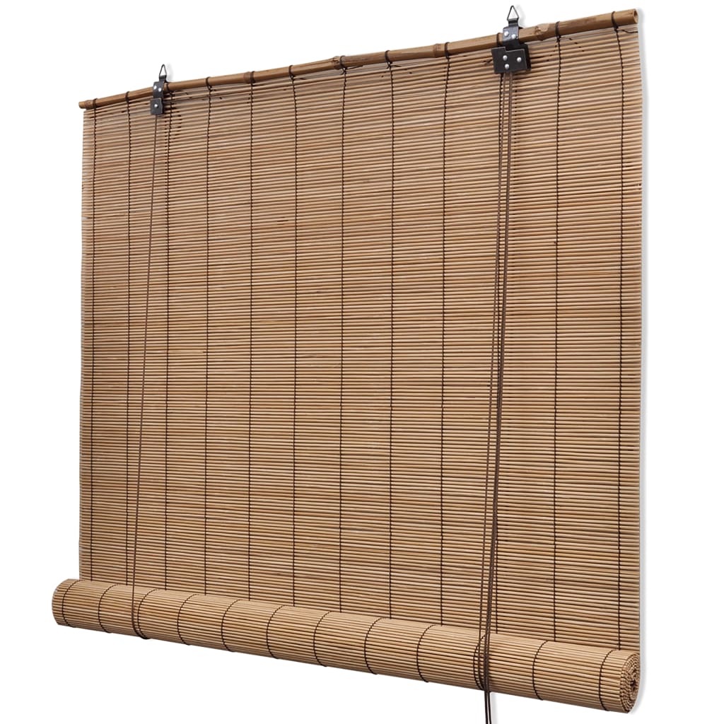 Bamboo Roller Blinds 2 pcs 150 x 220 cm Brown